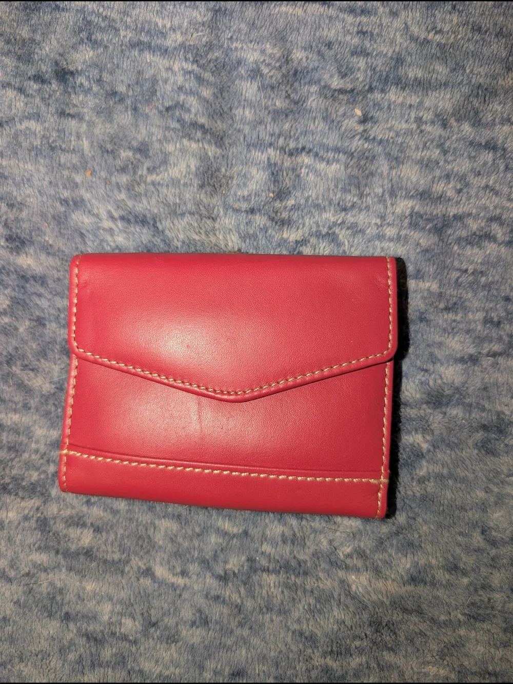 Buxton Red Card Holder Wallet with Contrast Stitching